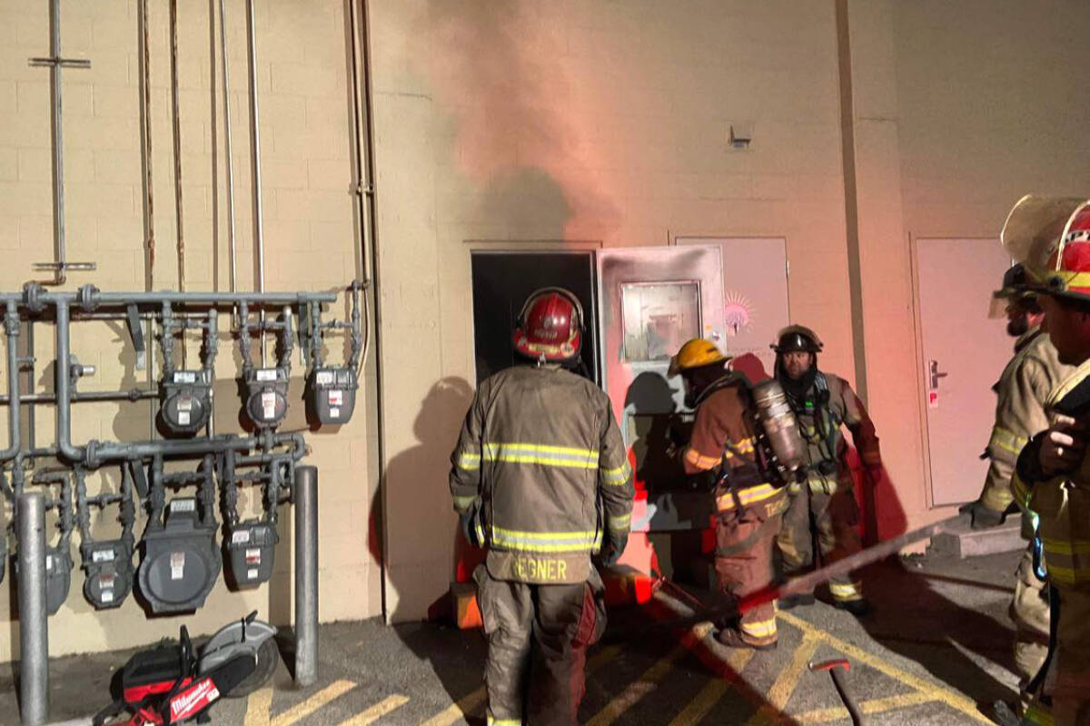 The Oliver Fire Department responded to reports of smoke and found a fire in a laundromat on Station Street on Feb. 24. (Oliver Fire Department)