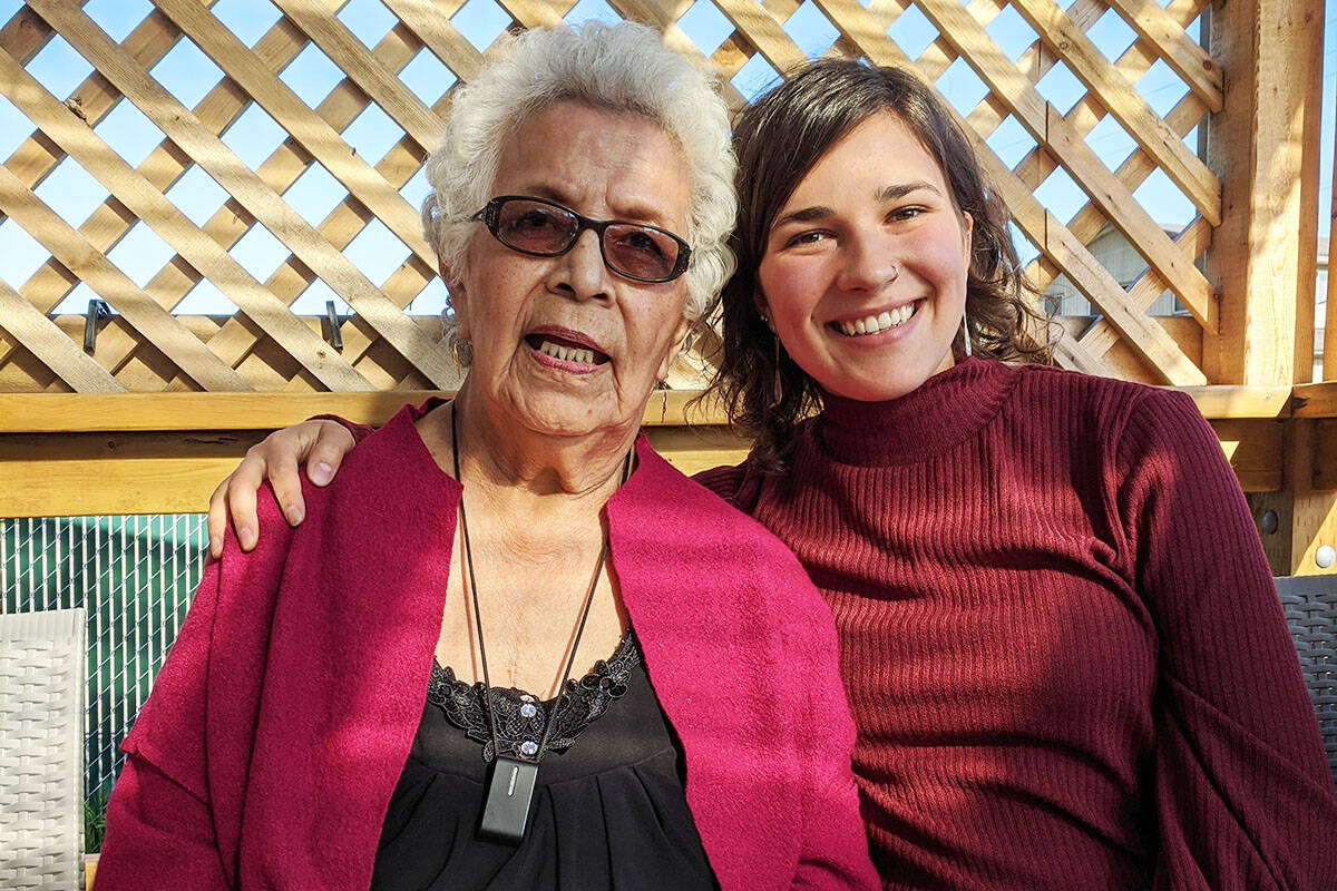 Elder Jiixa (Gladys Vandal) and Julia Weder formed the rap group Siijuu Jaadas, meaning cool ladies in Haida, just over a year ago. (Supplied photo: Julia Weder)