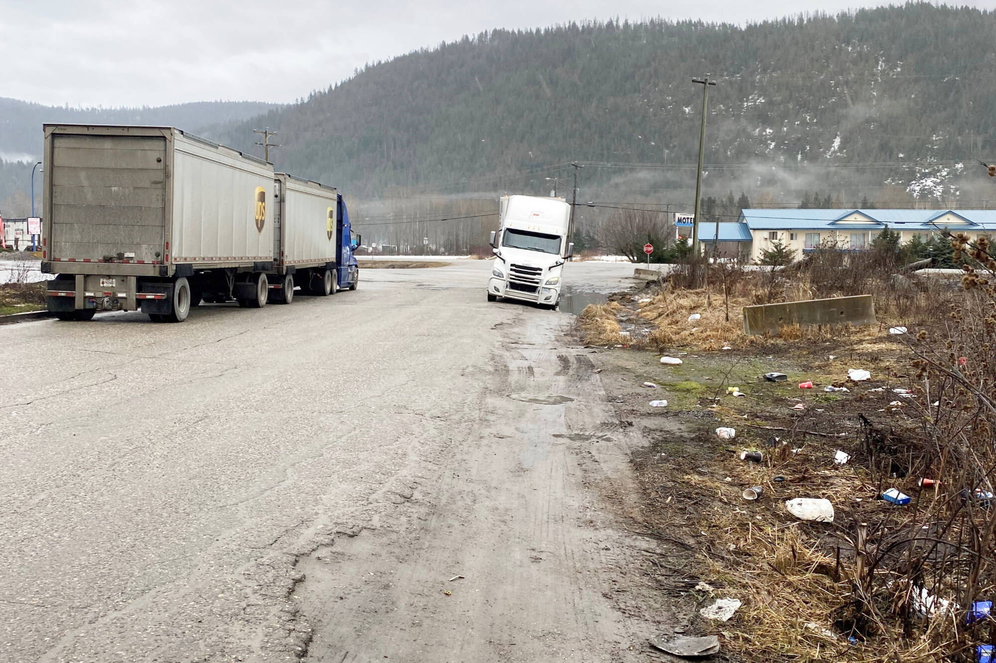 Sicamous’ mayor and council expressed frustration over the ongoing littering by the Sicamous Husky Travel Center. (District of Sicamous photo)