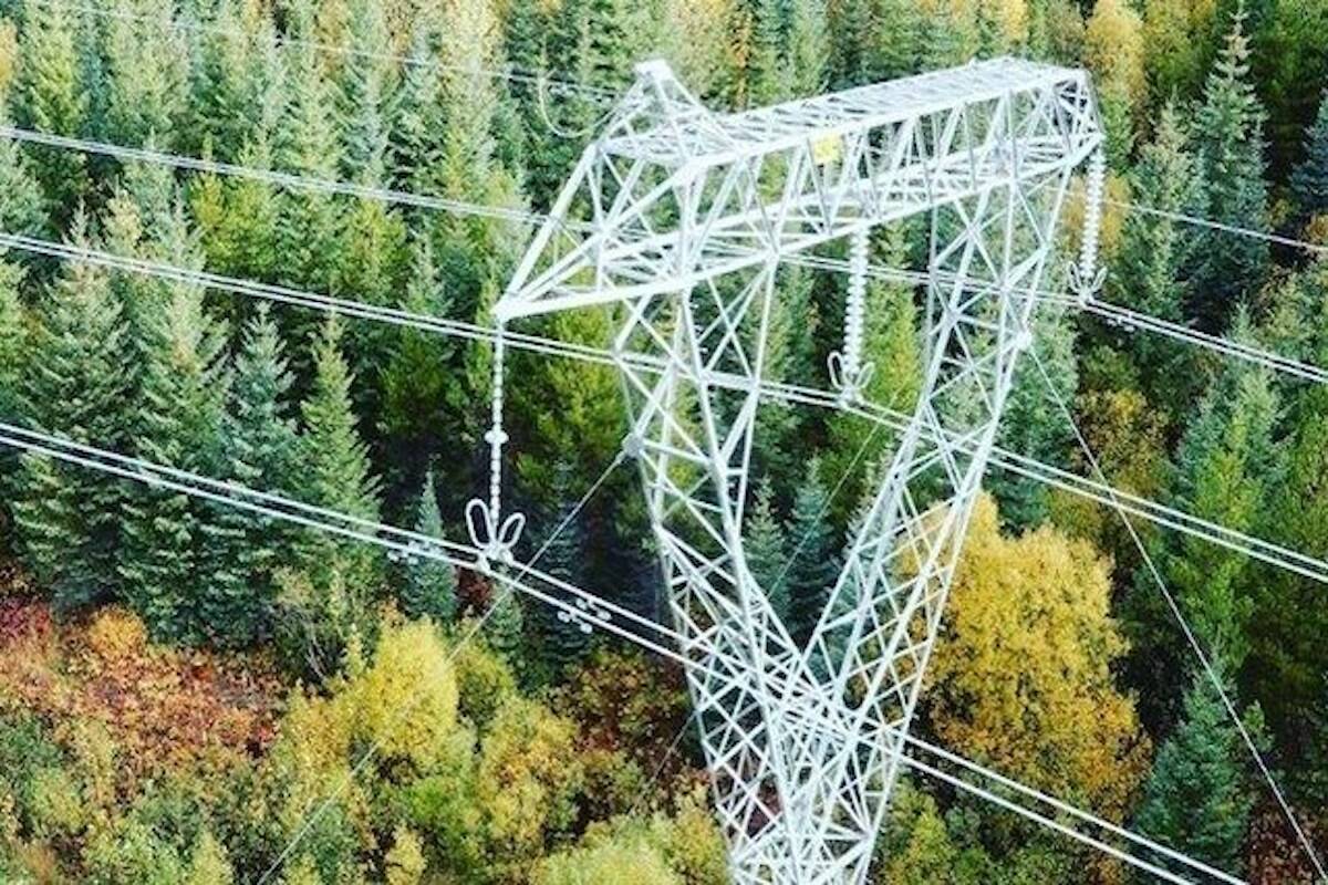 A crew of BC Hydro workers were replacing spacers and insulators on an electrical transmission tower when one worker sustained an electrical shock and was seriously injured. (BC Hydro)
