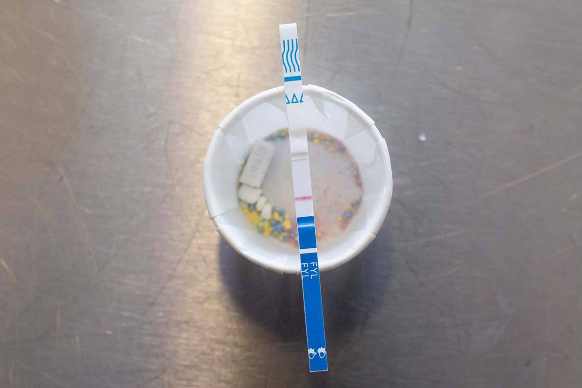 A 2019 pilot program in Vancouver found take-home fentanyl tests have the potential to increase safer consumption of drugs. (Credit: Amy Romer/BC Centre on Substance Use)
