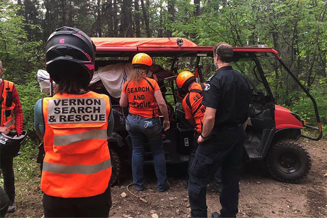 Vernon Search and Rescue crew members hiked through slushy snow in the Monashee Mountains to rescue some lost hikers Friday, July 8, then called for a helicopter to help take everyone to safety. (Vernon Search and Rescue file photo)