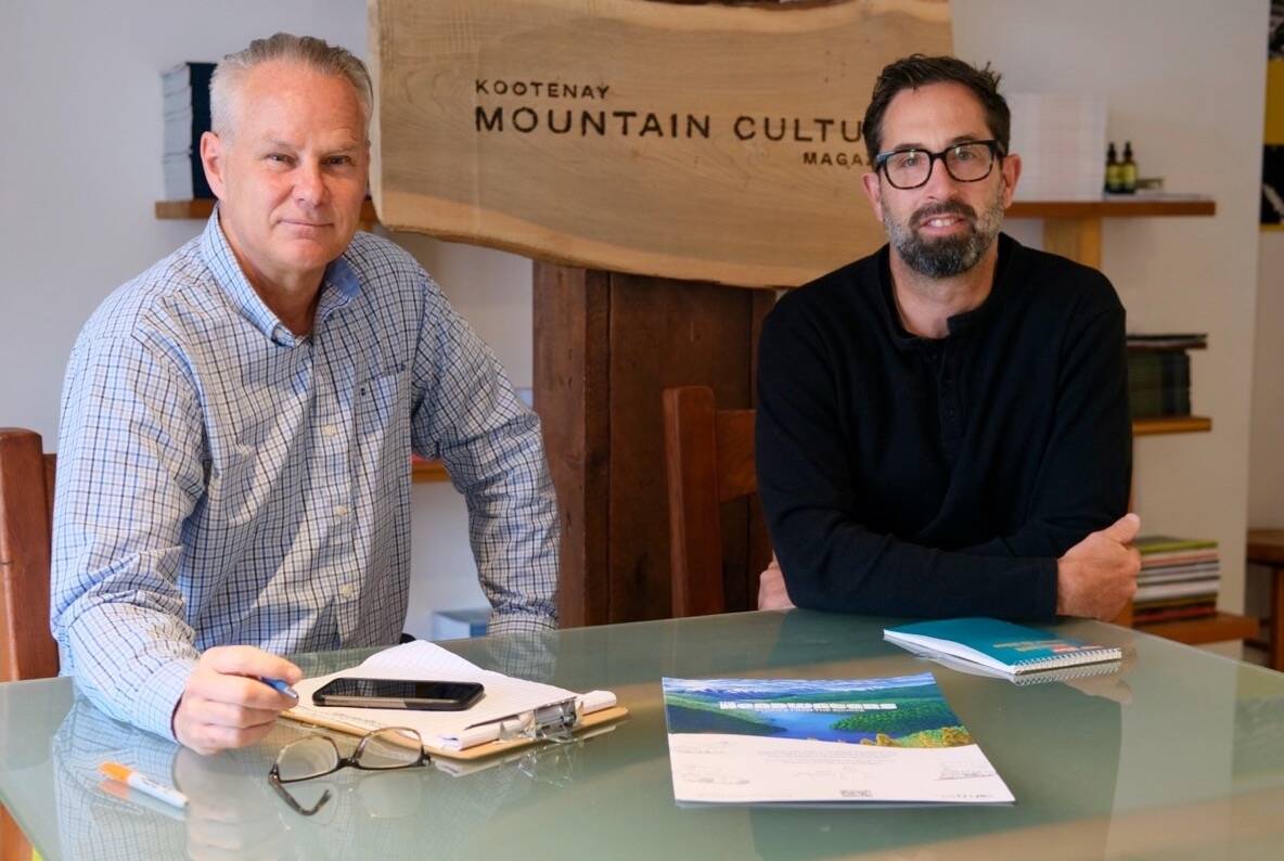 Bob Keating (left) writes and edits The Headwaters podcast, and Mitchell Scott is its producer and host. Photo: Bill Metcalfe