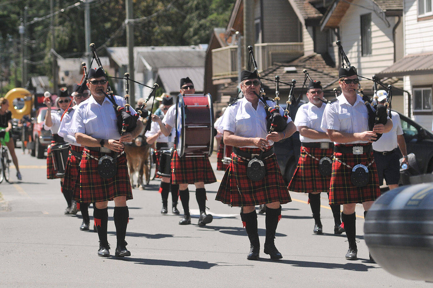 The 2022 Cultus Lake Day parade rolls along 1st Avenue on Saturday, June 25, 2022. Wednesday, July 27, 2022 is Bagpipe Appreciation Day. (Jenna Hauck/ Chilliwack Progress file)