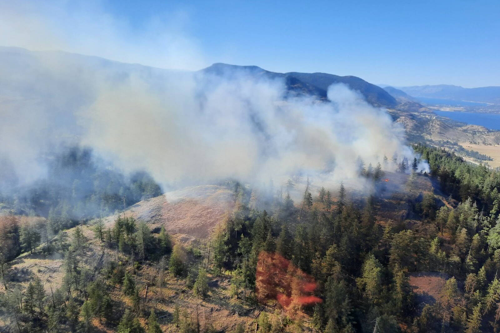 New fire near Kaleden on the west side of Skaha Lake Tuesday. (BC Wildfire)