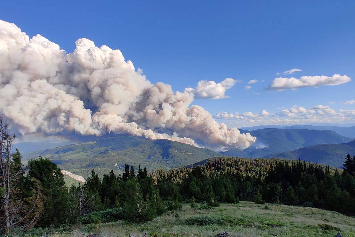 Fire activity at the Maria Creek wildfire on Aug. 1. (Courtesy of BC Wildfire Service)