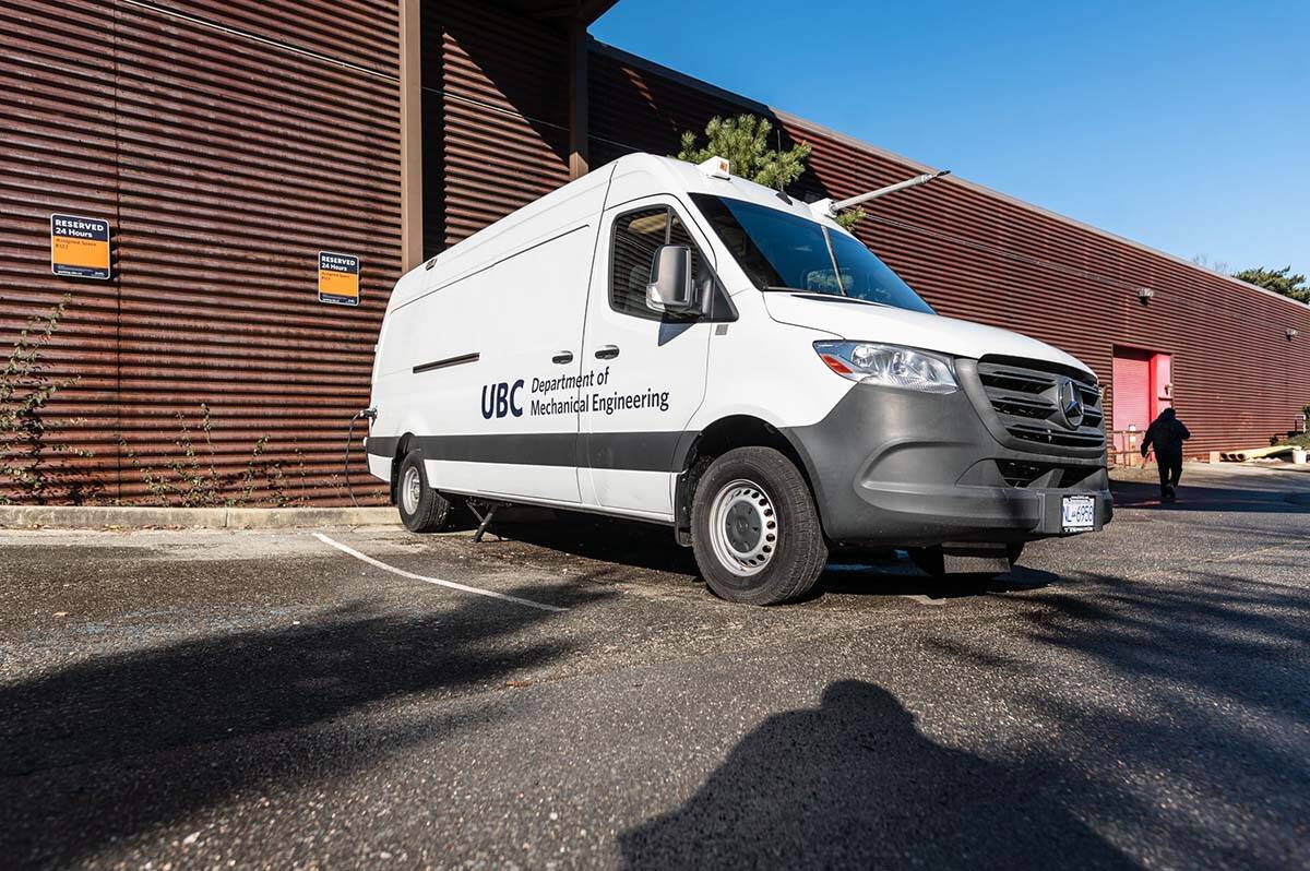The PLUME van will help UBC researchers map different levels of air pollution and odours in Vancouver. (Credit: Paul Joseph/UBC Mechanical Engineering)
