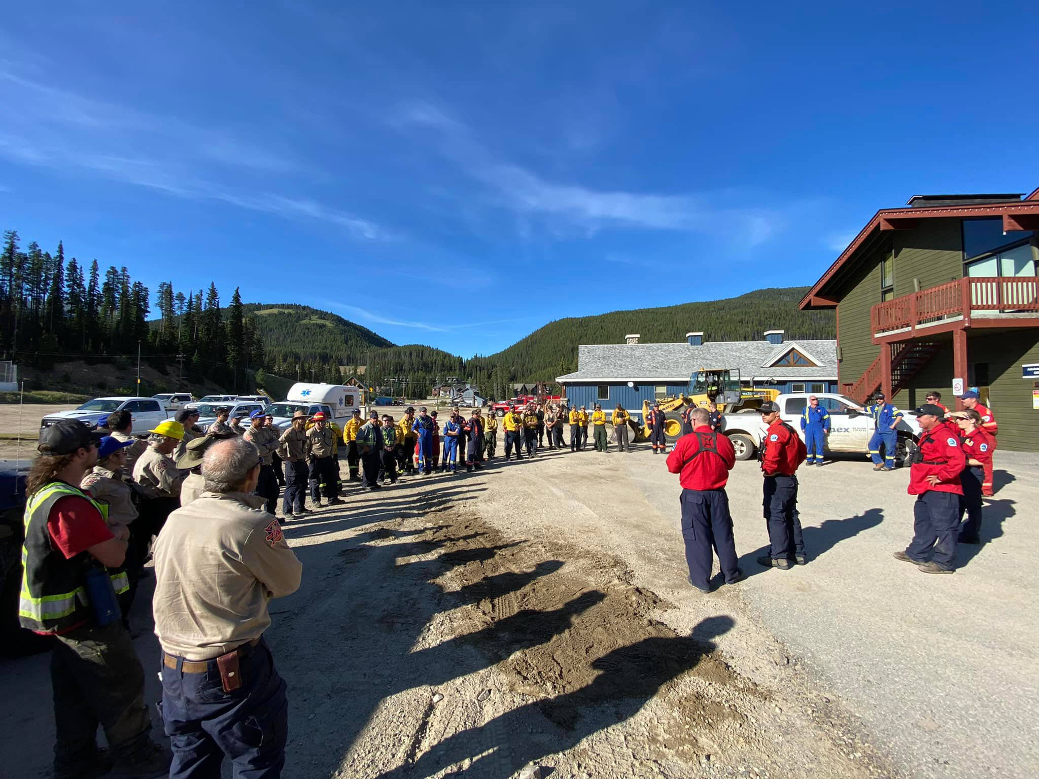 Apex Fire Brigade worked alongside BC Wildfire Services and many other B.C. fire departments to protect the evacuated properties at Apex Mountain Resort from the nearby Keremeos Creek Wildfire. Apex residents expressed their gratitude to all the firefighters who kept their homes intact. (Apex Fire Brigade)