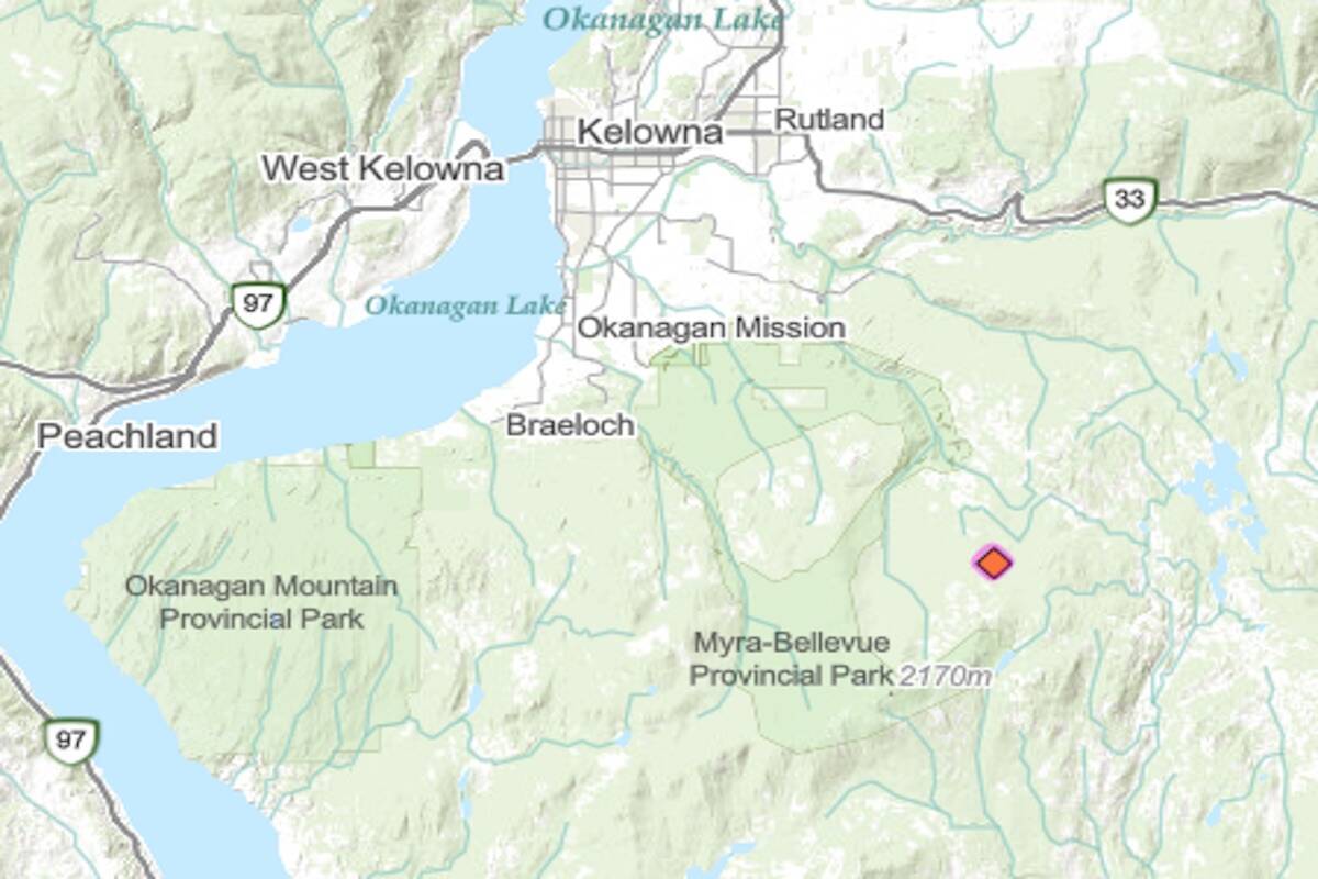 A new fire was discovered Aug. 23 just east of Little White (BC Wildfire Service)