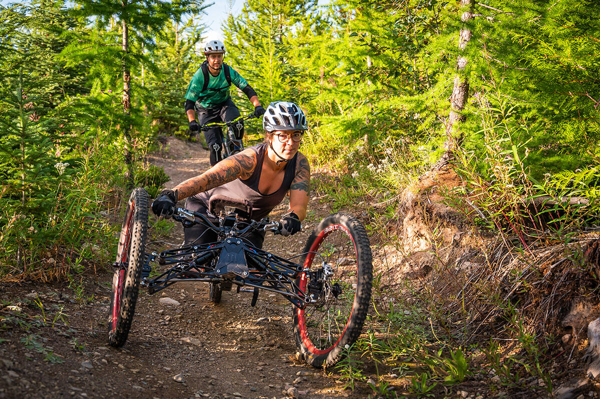 An adaptive mountain bike on the Spine Trail in Roseberry, BC. Photo courtesy Kootenay Adaptive Sport Association/Jesse Schpakowski.