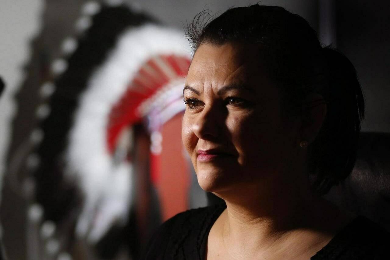 Cora Morgan, First Nations Family Advocate at The Assembly of Manitoba Chiefs (AMC) speaks at a news conference in Winnipeg, Monday, February 22, 2016. In recent years there has been a significant push from Indigenous leaders and child welfare advocates across the country to address the myriad systemic issues contributing to the overrepresentation of Indigenous children in care. THE CANADIAN PRESS/John Woods