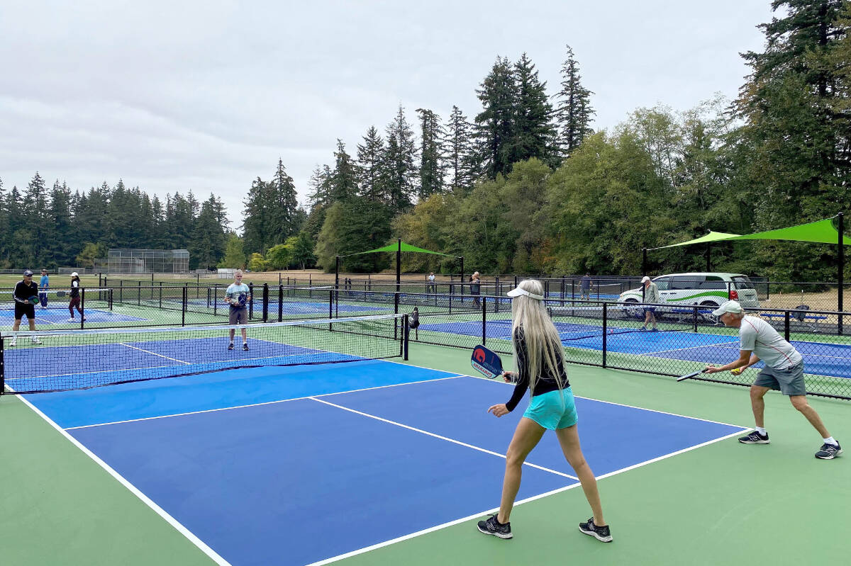 The City of Surrey officially marked the opening of new pickleball courts at Crescent Park Sept. 15. The following weekend, the courts were vandalized. (City of Surrey photo)