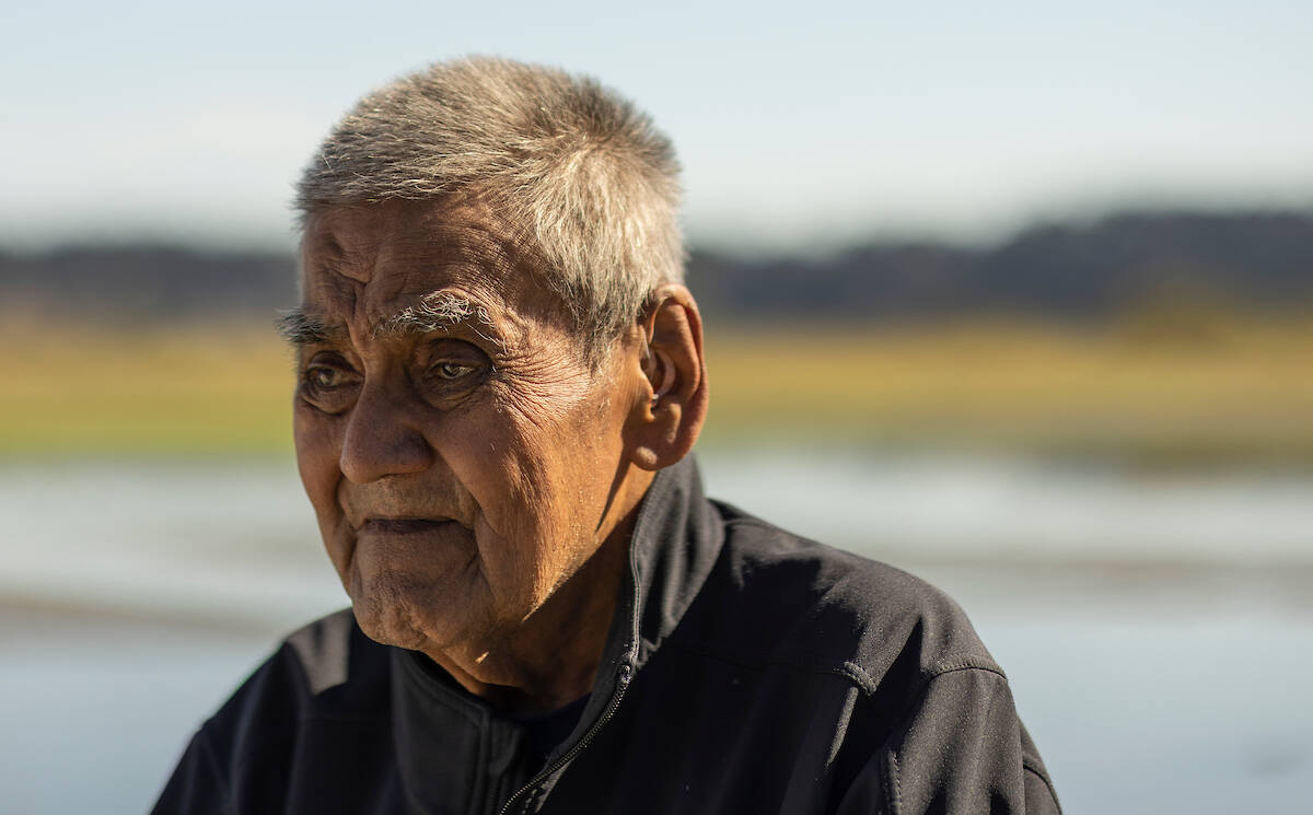 Elder Victor Underwood near his home on the Saanich Peninsula. “We need to get people to listen to the stories that our people share – it’s all we’re asking. This way they’ll have an understanding of why we are the way we are,” he said. (Arnold Lim/Black Press Media)
