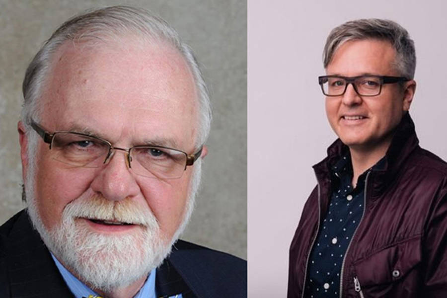 Chilliwack school trustee Barry Neufeld (left) and former BCTF president Glen Hansman (right).