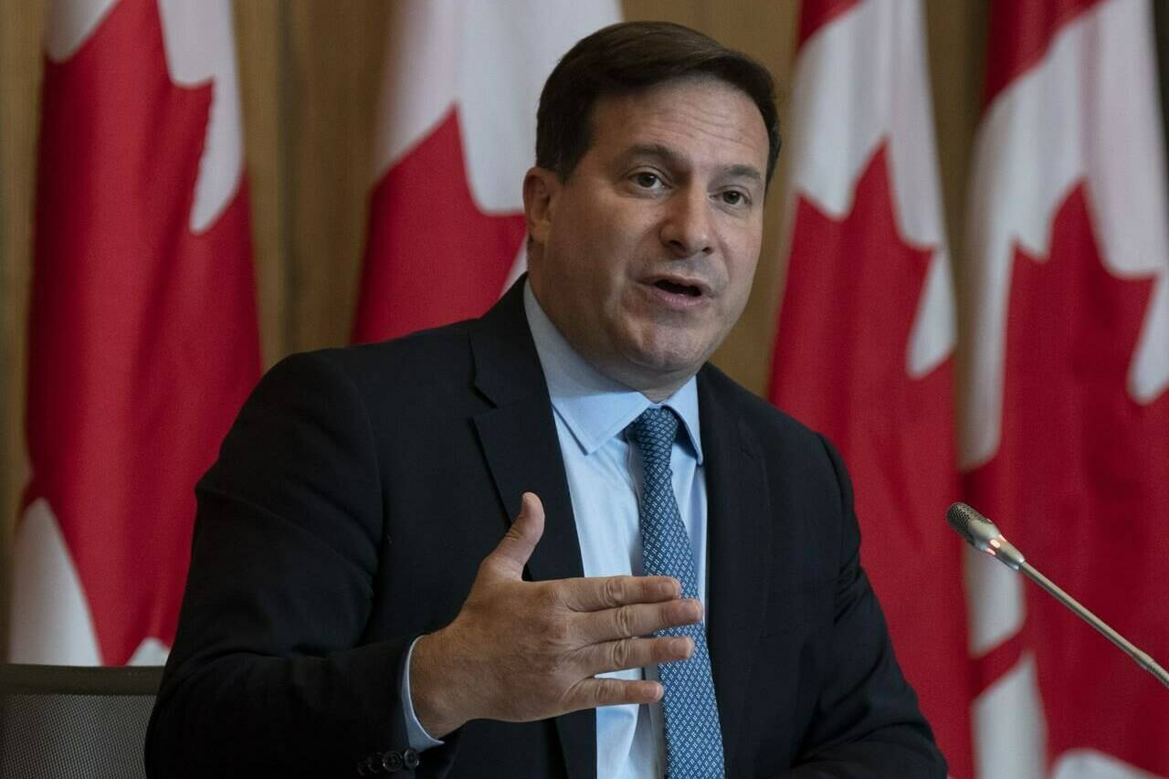 Marco Mendicino speaks during a news conference, Monday, Sept. 26, 2022 in Ottawa. The federal government says measures to freeze the number of handguns in Canada are now in effect. THE CANADIAN PRESS/Adrian Wyld