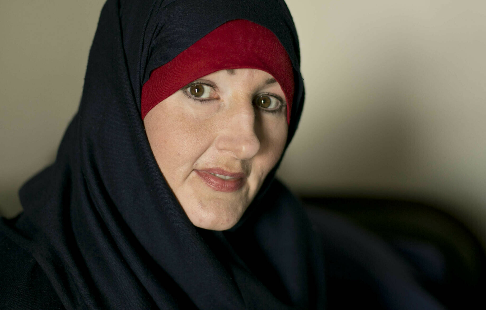 FILE - Kimberly Gwen Polman, a Canadian national, poses for a portrait at camp Roj in Syria, April 3, 2019. Canadian authorities are preventing Polman and a child under age 12, who is not related to Polman, who are detained in a camp in Syria from returning home for life-saving medical treatment, contradicting policies that allow such repatriations, Human Rights Watch, a prominent rights group said Tuesday, Feb. 22, 2022. (AP Photo/Maya Alleruzzo, File)