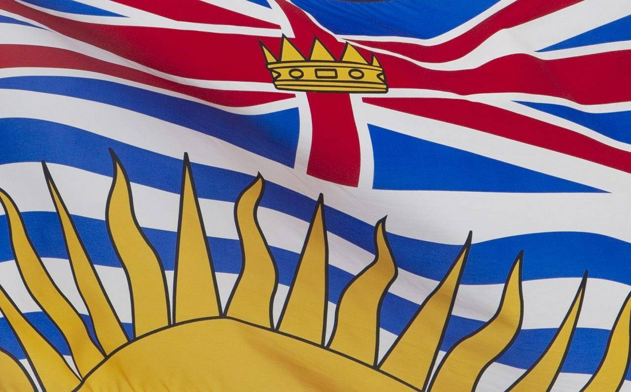 British Columbia’s provincial flag flies on a flag pole in Ottawa, Friday July 3, 2020. The organization that represents the British Columbia government in negotiations with the province’s teachers says it has reached a tentative contract with educators. THE CANADIAN PRESS/Adrian Wyld