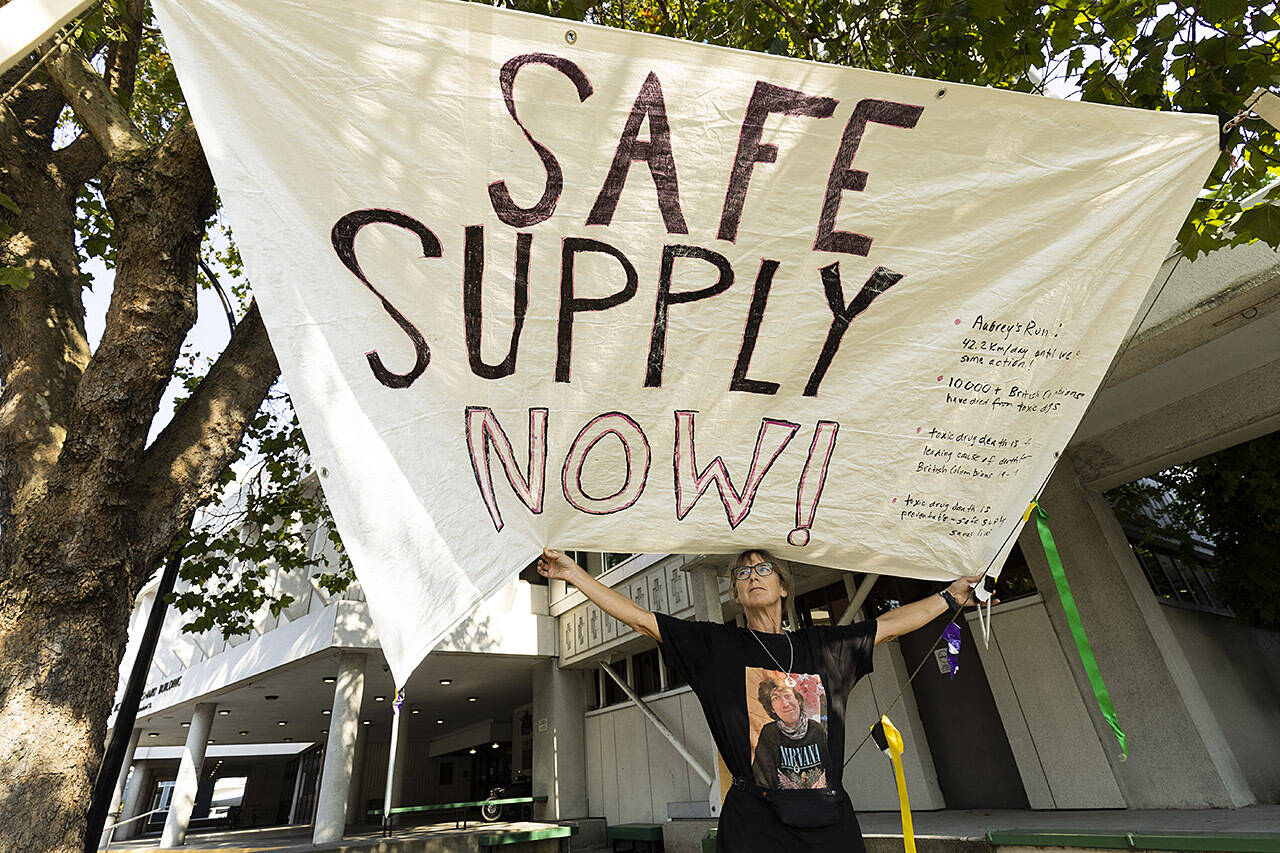 Jessica Michalofsky is protesting for safe supply following the death of her son on Aug. 30. (Black Press Media file photo)