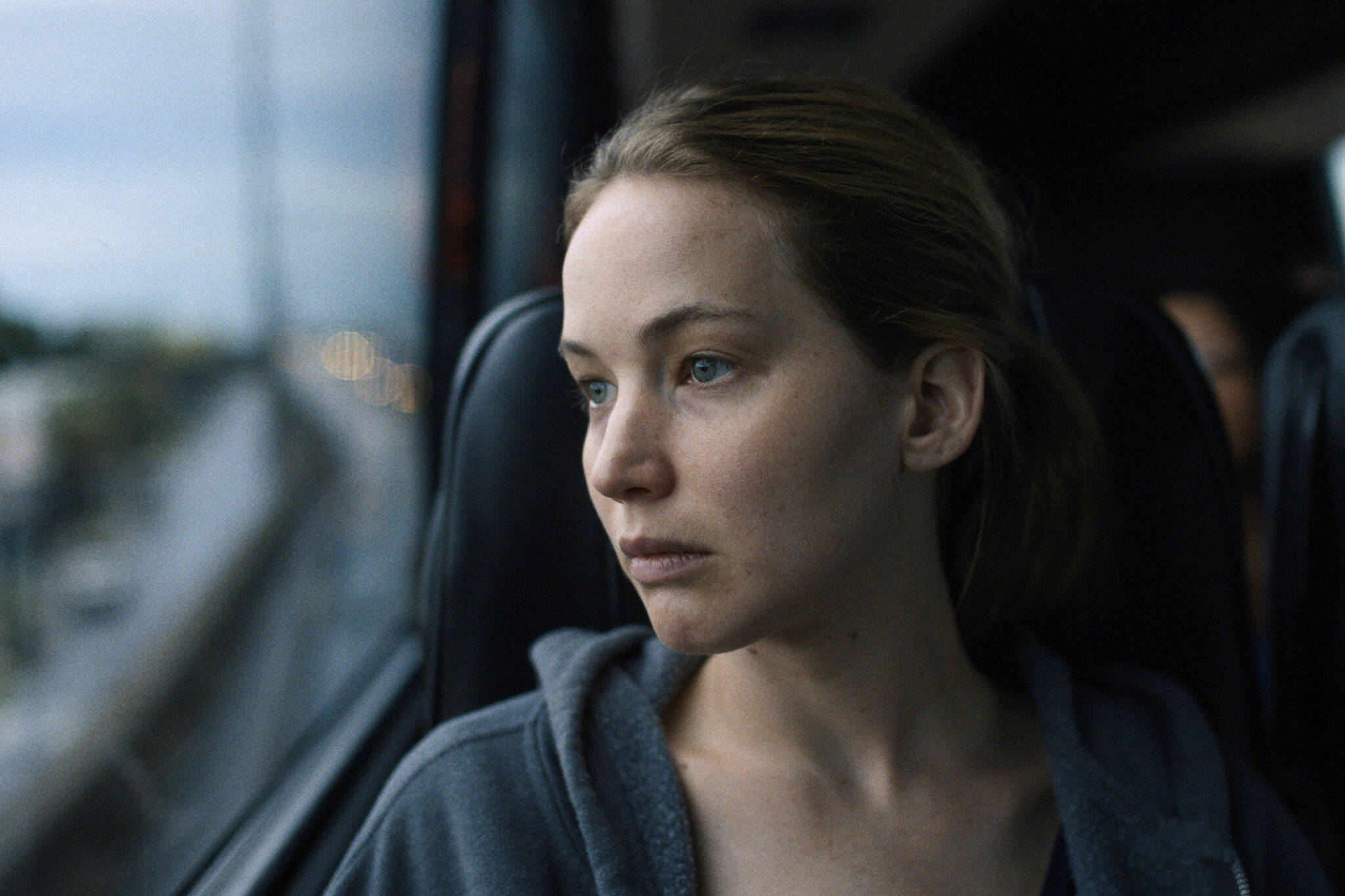 This image released by Apple TV+ shows Jennifer Lawrence in “Causeway.” (Wilson Webb/Apple TV+ via AP)