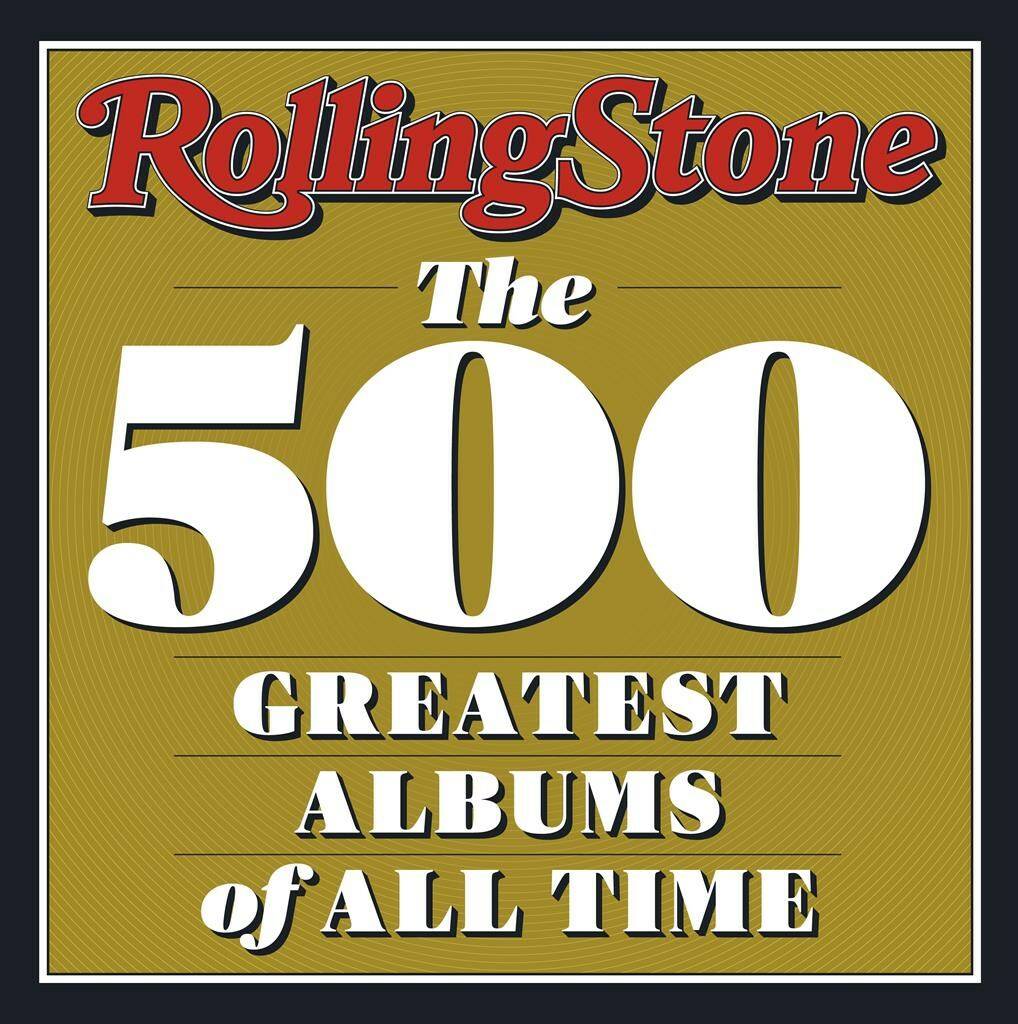 This image released by Abrams Books shows cover art for Rolling Stone magazine ‘s “The 500 Greatest Albums of All Time.” (Abrams Books via AP)