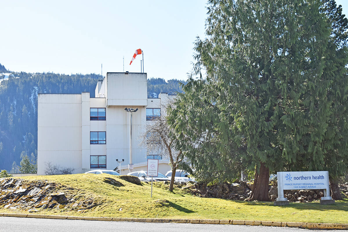 The Prince Rupert Regional Hospital has been under controlled access since Oct. 25, 2022 when an individual made threats against health care workers. The hospital is pictured here on May 5, 2021. (Photo: K-J Millar/The Northern View)