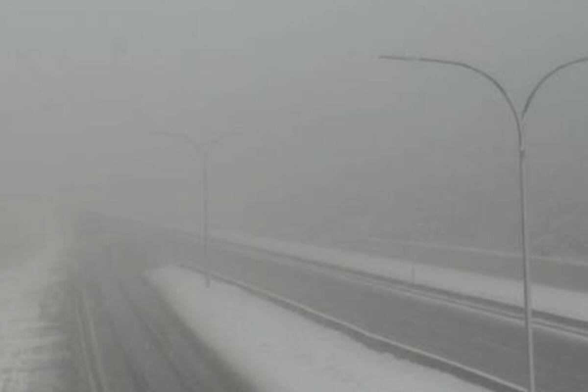 File photo of Hwy 5, southbound at Zopkios Rest Area, near the Coquihalla Summit, looking northeast. (Photo/DriveBC)
