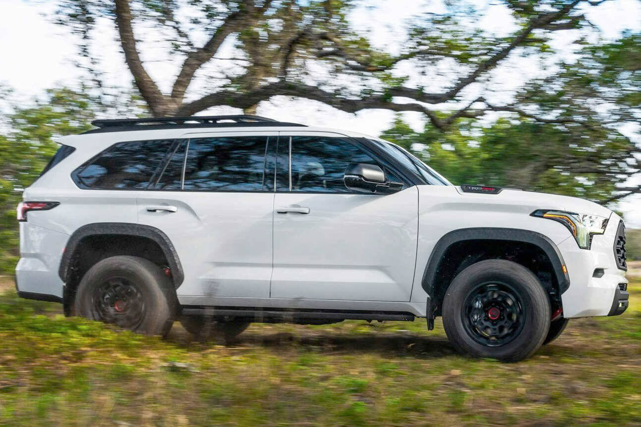 For 2023, the Sequoia’s V-8 has been replaced by a twin-turbocharged 3.5-litre V-6 and an electric motor. Output is rated at 437 horsepower and 583 pound-feet of torque, compared with the V-8’s 381 horsepower and 401 pound-feet. PHOTO: TOYOTA