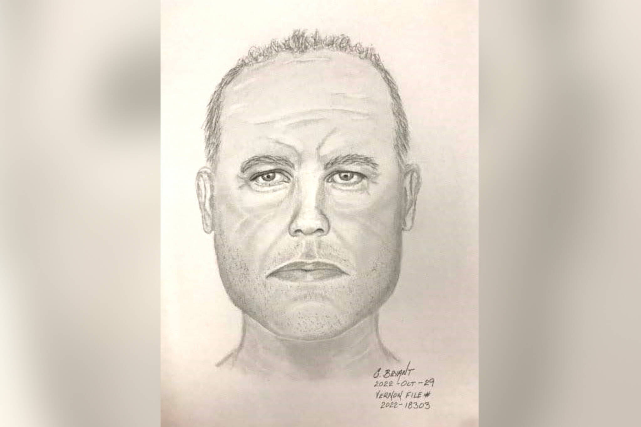 Vernon North Okanagan RCMP are looking for help identifying a suspect involved in an alleged attempted child abduction in October. (Police sketch)