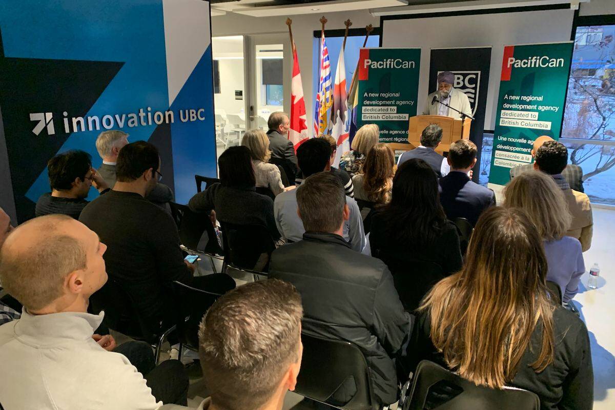 Minister of International Development Harjit Sajjan made a funding announcement at UBCO’s Clean Tech Hub in Kelowna to advance circular economy practices on Nov. 16, 2022 (Brittany Webster/Capital News)