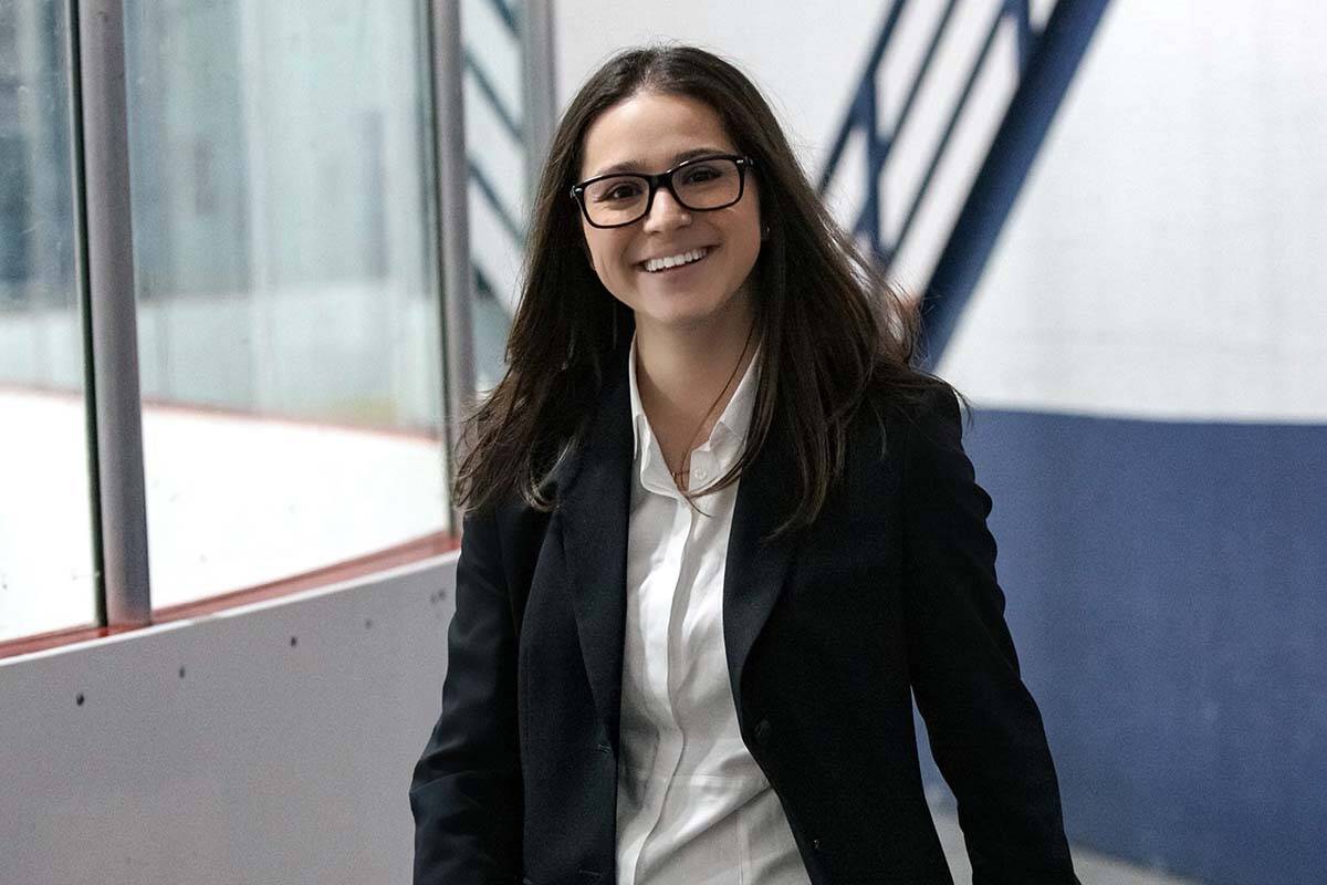 Former video analyst Rachel Doerrie filed a human rights complaint against the Vancouver Canucks on Nov. 22, claiming they fired her on a discriminatory basis. (Credit: Vancouver Canucks/Twitter)