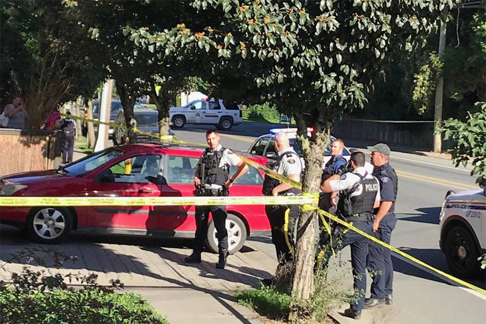 IHIT on the scene Oct. 4, 2018 on Yale Road east of Menzies after a shooting left one man dead. (Greg Knill/ Progress file)