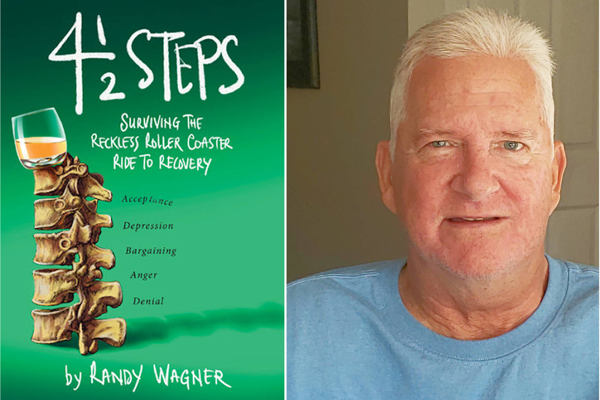 Blind Bay author Randy Wagner and the cover of his new book, 4 1/2 Steps. (Contributed)