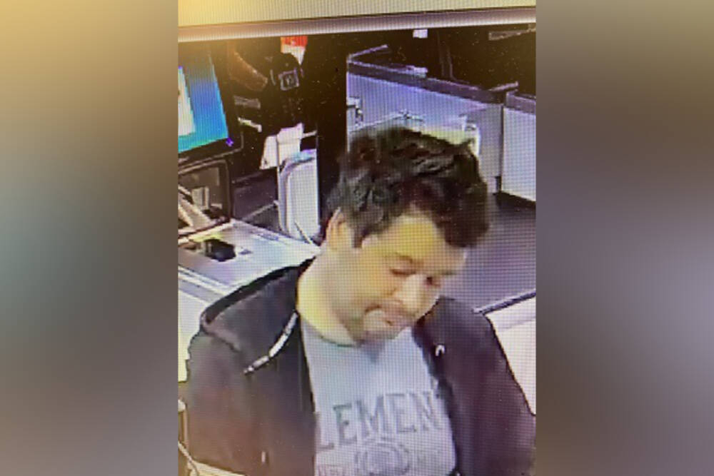 Nanaimo RCMP are looking for a man who allegedly punched another man in a grocery store checkout line this past summer. (Photo submitted)