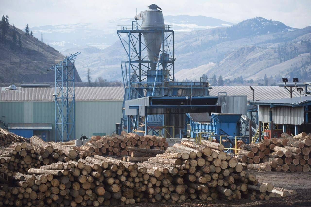 Softwood lumber is pictured at Tolko Industries in Heffley Creek, B.C., Sunday, April, 1, 2018. THE CANADIAN PRESS/Jonathan Hayward