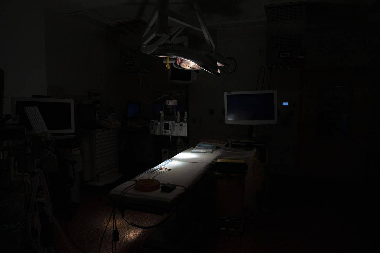 An empty operating theatre is seen in Toronto’s Hospital for Sick Children on Wednesday, November 30, 2022. THE CANADIAN PRESS/Chris Young