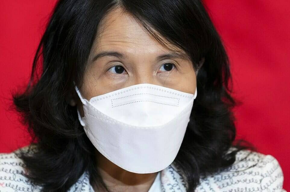 Chief Public Health Officer Dr. Theresa Tam attends a press conference in Ottawa on Wednesday, Dec. 14, 2022. Tam says COVID-19 is still circulating at a “relatively high level” and other strains of influenza may surge in the new year. THE CANADIAN PRESS/Sean Kilpatrick