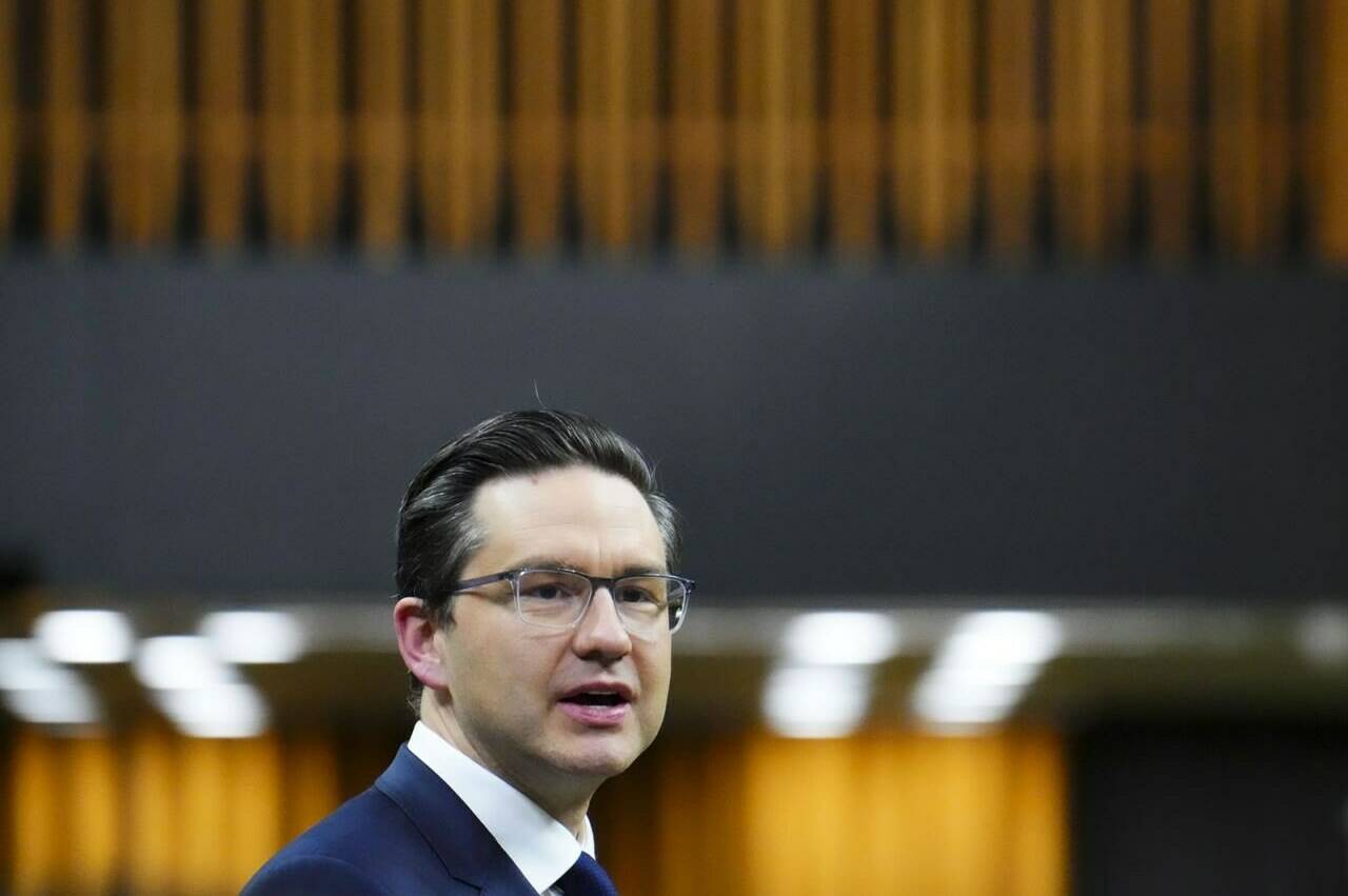 Conservative Leader Pierre Poilievre asks a question during question period in the House of Commons on Parliament Hill in Ottawa on Wednesday, Dec. 7, 2022. THE CANADIAN PRESS/Sean Kilpatrick