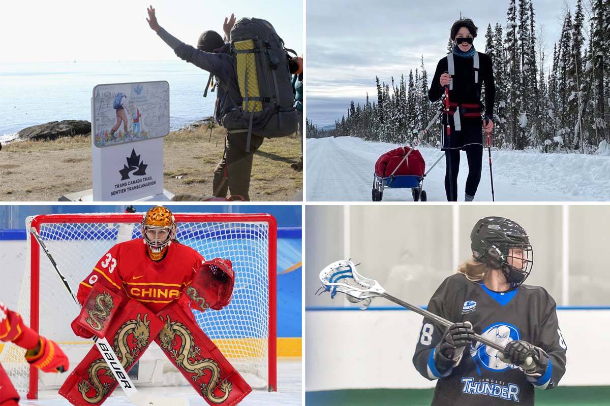 B.C. athletes shot for the stars in 2022. Clockwise from top left: Melanie Vogal, Rio Crystal, Teagan Dunnett, Kimberly Newell. (Photos submitted)