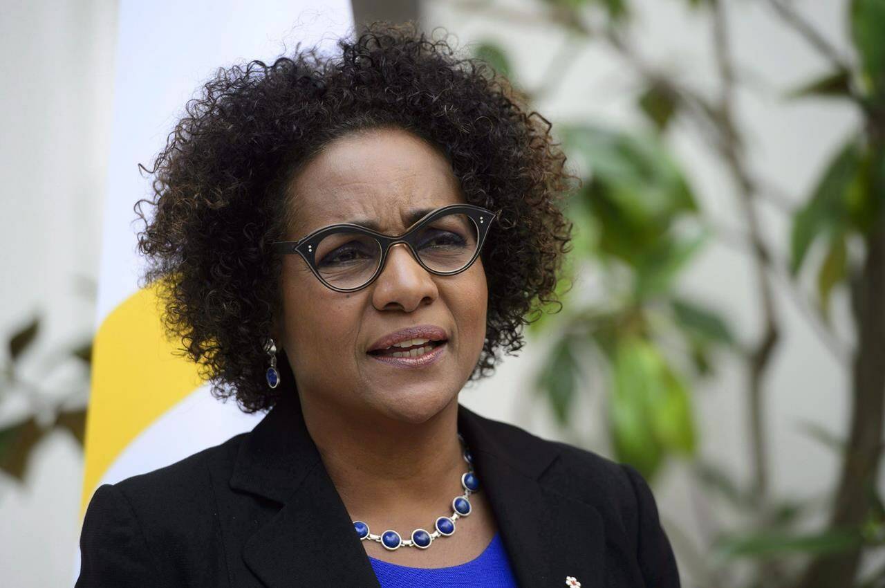 Former governor general Michaelle Jean is shown in Paris, France on Monday, April 16, 2018. Jean says Western countries must admit mistakes they’ve made in Haiti and pressure that country’s elite to find a path out of an ongoing humanitarian crisis. THE CANADIAN PRESS/Sean Kilpatrick