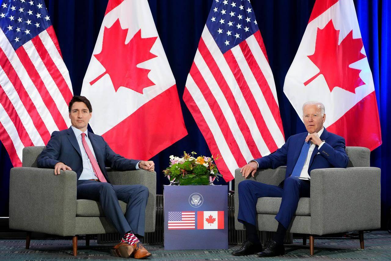 Prime Minister Justin Trudeau meets with U.S. President Joe Biden at the Summit of the Americas, in Los Angeles, Calif., on June 9, 2022. THE CANADIAN PRESS/Sean Kilpatrick