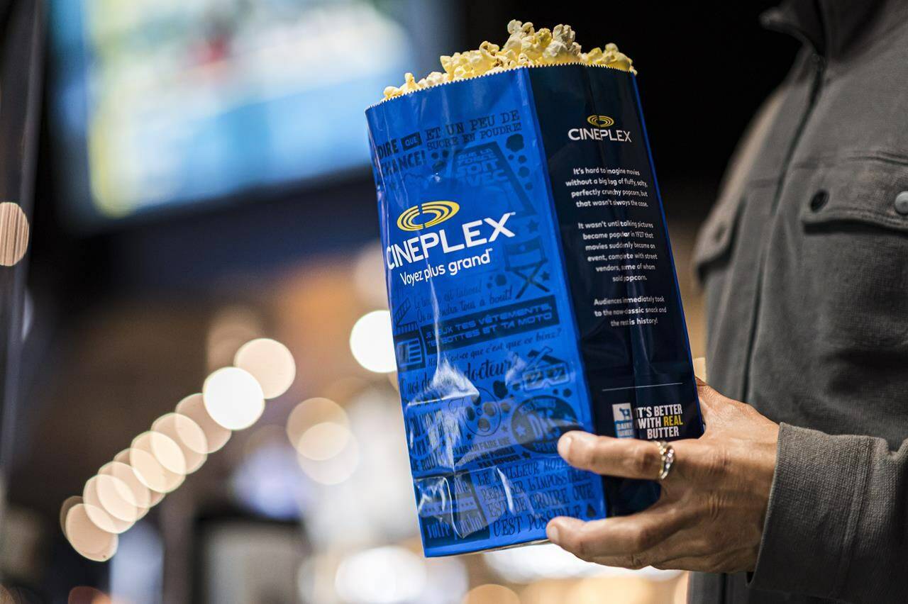 Customers can get free popcorn with Scene+ on Jan. 19 at a Cineplex theatre near them. (THE CANADIAN PRESS/Christopher Katsarov)