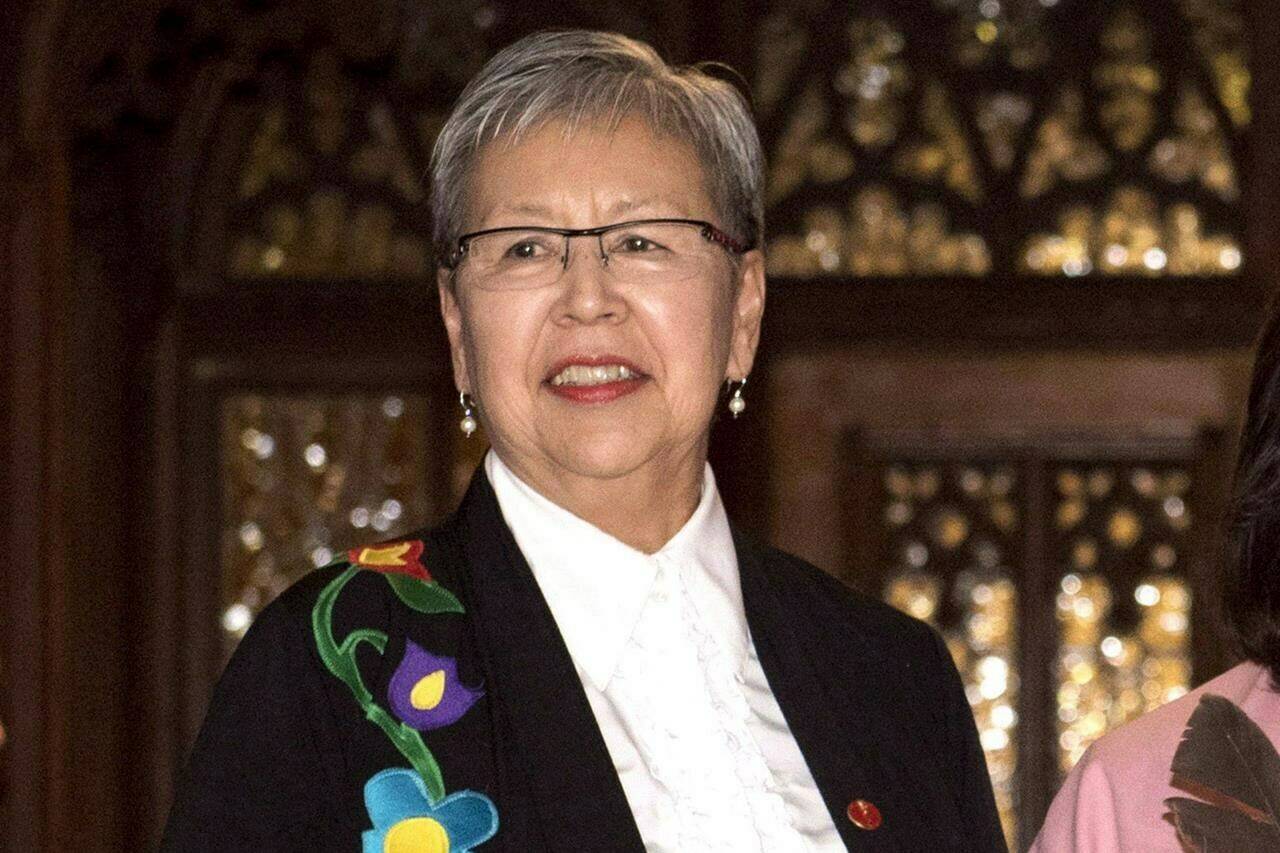 Senator Lillian Dyck stands outside the Senate Foyer on Parliament Hill in Ottawa on Wednesday, Dec. 13, 2017. Dyck, who’s now retired, says she was “stunned” when she saw questions about the Indigenous heritage of former judge Mary Ellen Turpel-Lafond, whose career she had celebrated as barrier-breaking. THE CANADIAN PRESS/Justin Tang