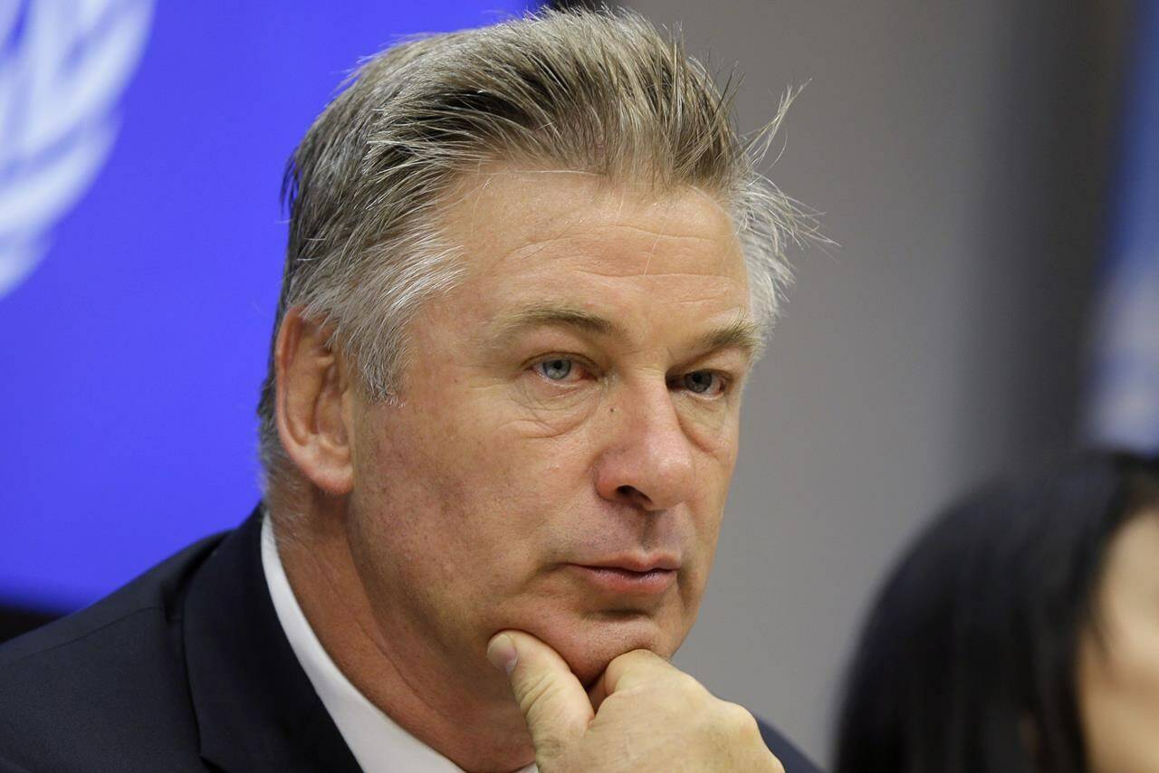 FILE - Actor Alec Baldwin attends a news conference at United Nations headquarters, on Sept. 21, 2015. Prosecutors announced Thursday, Jan. 19, 2023 they are charging Baldwin with involuntary manslaughter in fatal shooting of cinematographer on movie set. (AP Photo/Seth Wenig, File)