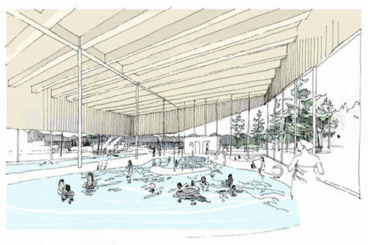 A sketch of what a potential Aquatic facility would look like in the area. (CSRD photo).