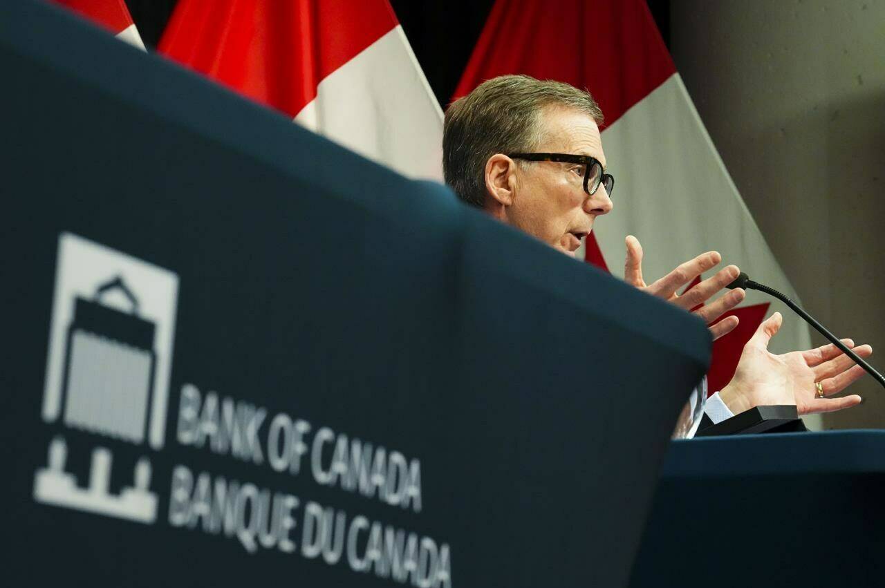 Tiff Macklem, Governor of the Bank of Canada, holds a press conference at the Bank of Canada in Ottawa on Wednesday, Jan. 25, 2023. The Bank of Canada is taking a pause from raising interest rates to assess how the economy responds to higher borrowing costs, with one key indicator to watch being the labour market. THE CANADIAN PRESS/Sean Kilpatrick
