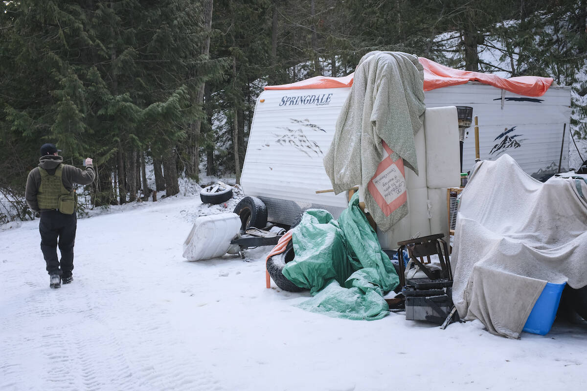 Kane Blake and the Okanagan Forest Task Force will be removing debris left at abandoned campsites in the West Kelowna backcountry. (Jacqueline Gelineau/Capital News)