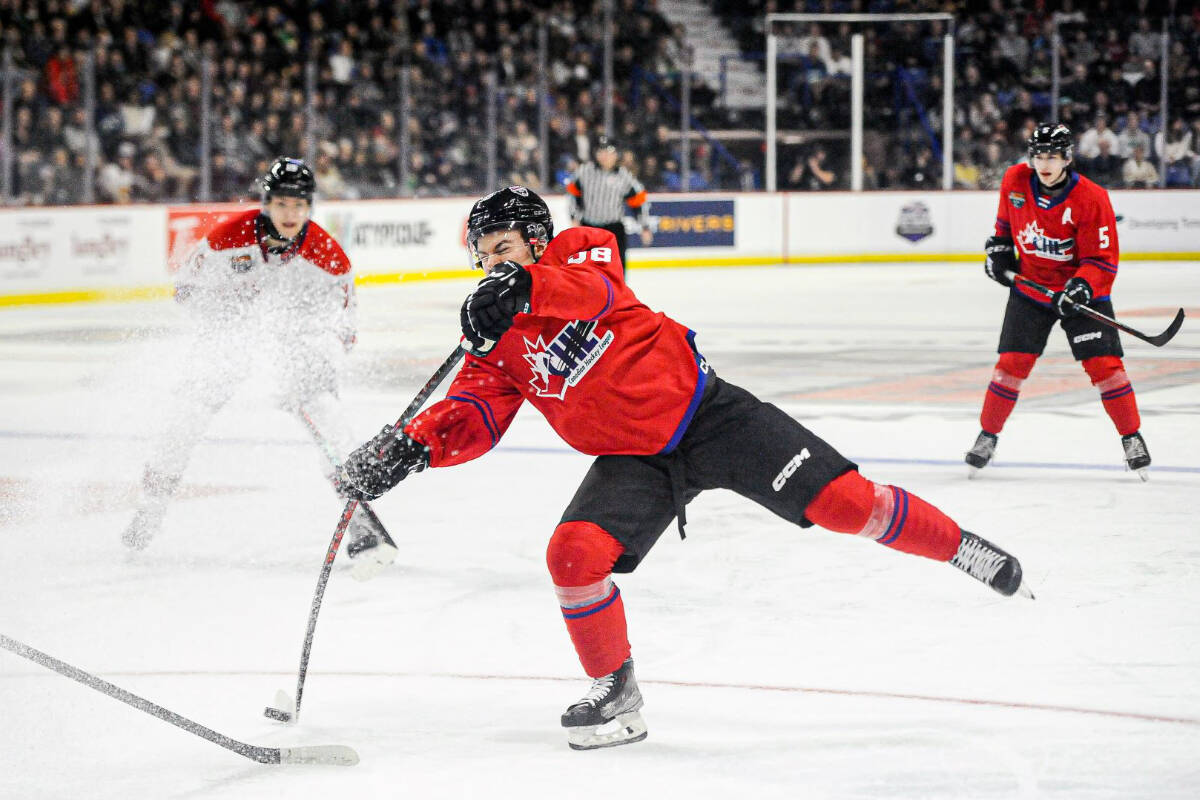 Wednesday night game at Langley Events Centre showcased top NHL draft talent from the Western Hockey League, Ontario Hockey League and Quebec Major Junior Hockey League. (Photos courtesy of Ryan Molag/Langley Events Centre)