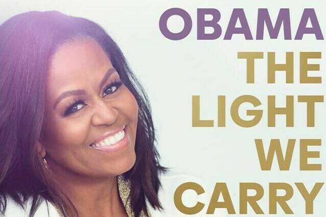 This cover image released by Crown/Penguin Random House shows "The Light We Carry" by Michelle Obama. Obama's recent celebrity-filled book tour will soon become a podcast. Audible announced Wednesday that the former first lady will launch the "Michelle Obama: The Light Podcast" on March 7. (Crown/PRH via AP)