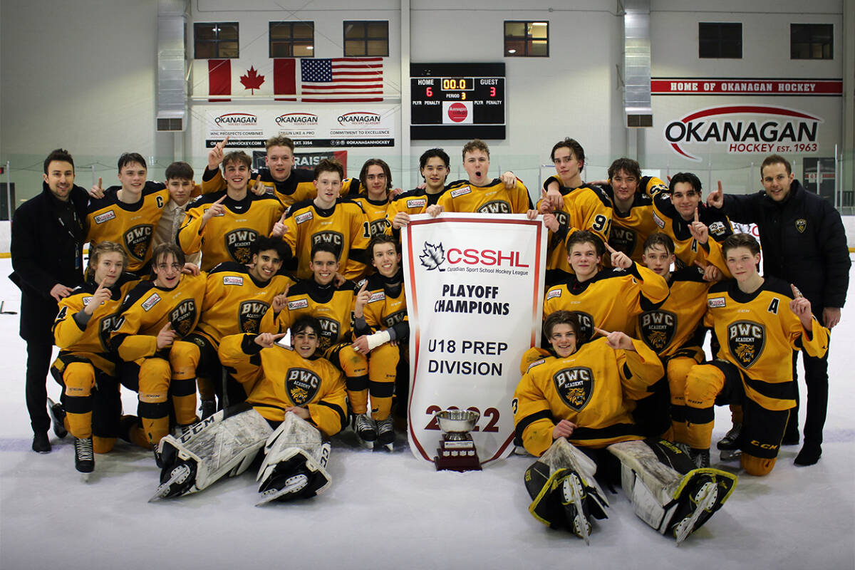 The 2022 U18 Prep Champions Burnaby Winter Club after winning the title in Penticton last March. (Submitted)