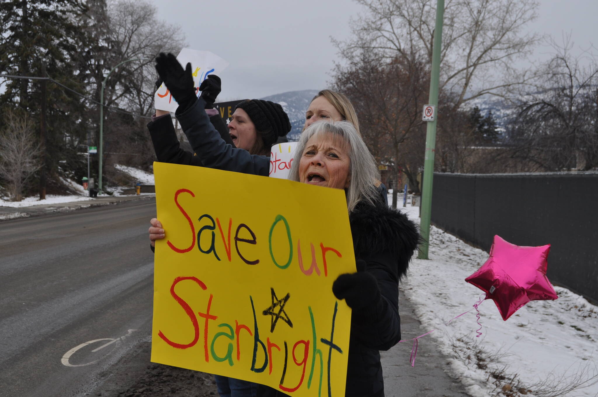 A crowd of around 150 people gathered at Starbright child development care centre to celebrate their new two-year extension but also to continue their fight to keep the centre alive. (Jordy Cunningham/Capital News)